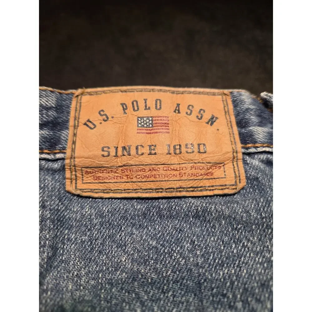 Vintage US Polo Assn Shorts Mens 33 Medium Wash Carpenter Baggy Skate Jorts Y2K